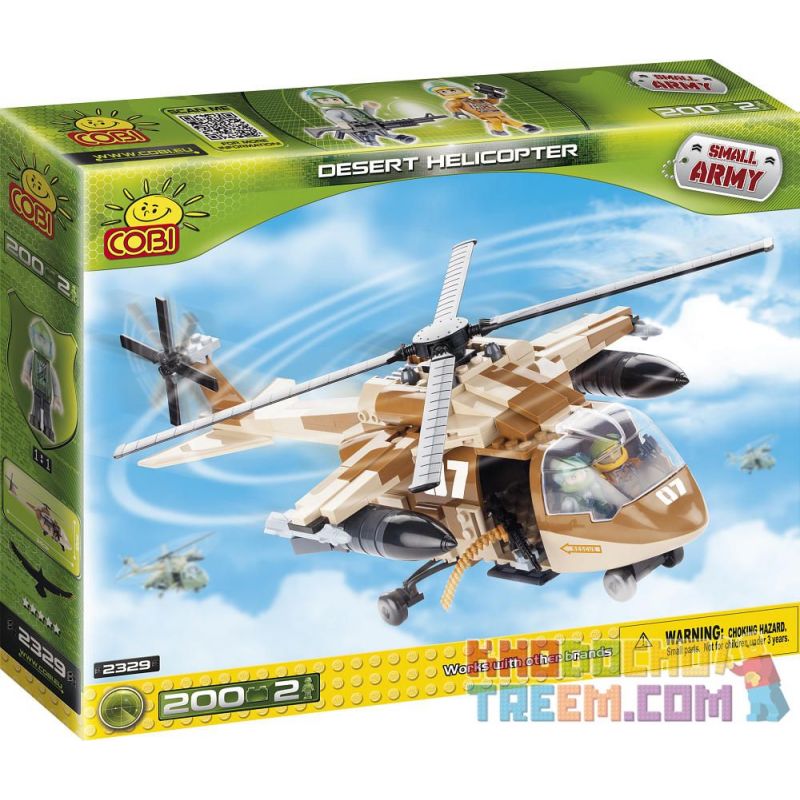 COBI 2329 non Lego TRỰC THĂNG SA MẠC bộ đồ chơi xếp lắp ráp ghép mô hình Military Army DESERT HELICOPTER Quân Sự Bộ Đội 200 khối
