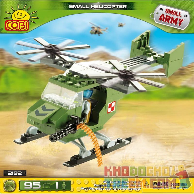 COBI 2192 non Lego TRỰC THĂNG NHỎ bộ đồ chơi xếp lắp ráp ghép mô hình Military Army SMALL HELICOPTER Quân Sự Bộ Đội 95 khối