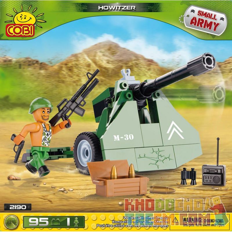 COBI 2190 non Lego LỰU PHÁO bộ đồ chơi xếp lắp ráp ghép mô hình Military Army HOWITZER Quân Sự Bộ Đội 95 khối