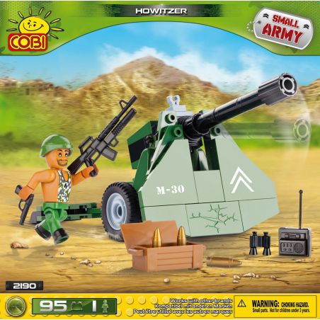 COBI 2190 non  LỰU PHÁO bộ đồ chơi xếp lắp ráp ghép mô hình Military Army HOWITZER Quân Sự Bộ Đội 95 khối