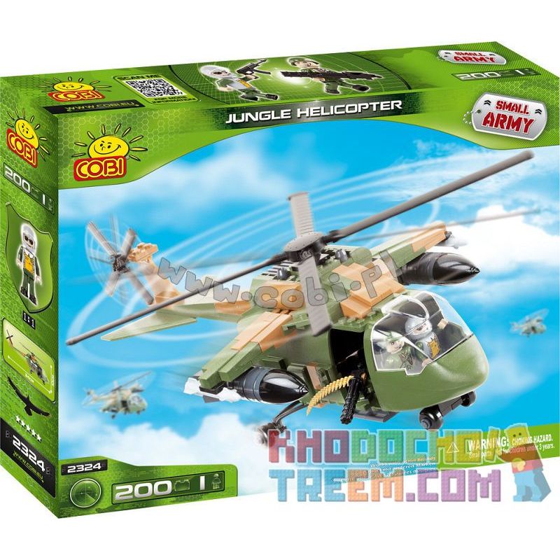 COBI 2324 Xếp hình kiểu Lego MILITARY ARMY Jungle Helicopter Trực Thăng đi Rừng 200 khối COBI 2324 Xếp hình kiểu Lego MILITARY ARMY Jungle Helicopter Trực Thăng đi Rừng 200 khối