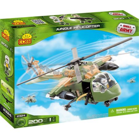 COBI 2324 non  TRỰC THĂNG ĐI RỪNG bộ đồ chơi xếp lắp ráp ghép mô hình Military Army JUNGLE HELICOPTER Quân Sự Bộ Đội 200 khối