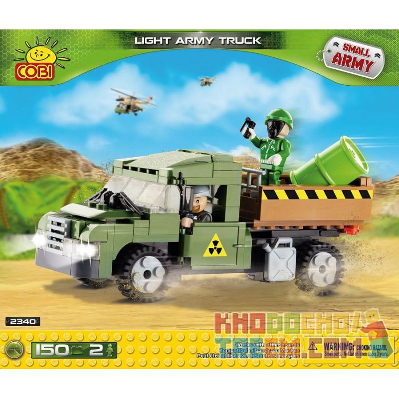 COBI 2340 non Lego XE TẢI QUÂN ĐỘI HẠNG NHẸ bộ đồ chơi xếp lắp ráp ghép mô hình Military Army LIGHT ARMY TRUCK Quân Sự Bộ Đội 150 khối