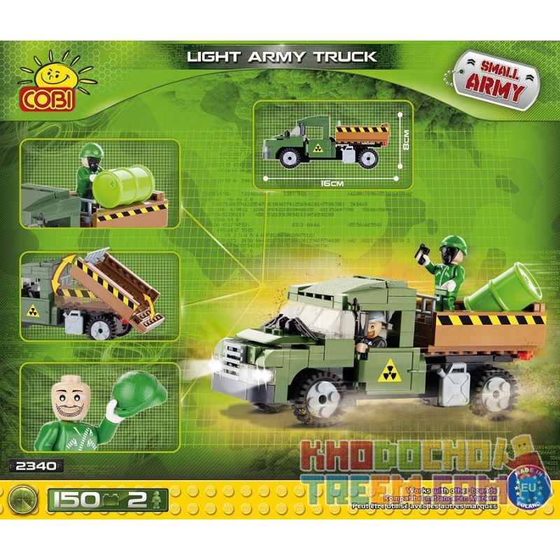COBI 2340 non  XE TẢI QUÂN ĐỘI HẠNG NHẸ bộ đồ chơi xếp lắp ráp ghép mô hình Military Army LIGHT ARMY TRUCK Quân Sự Bộ Đội 150 khối