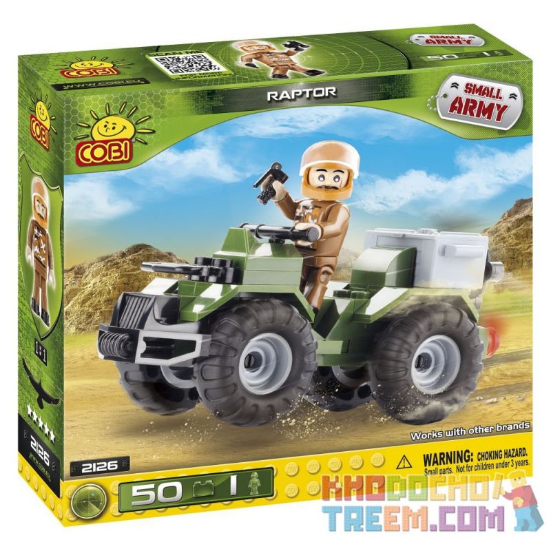 COBI 2126 non Lego ĐỘNG VẬT ĂN THỊT bộ đồ chơi xếp lắp ráp ghép mô hình Military Army RAPTOR Quân Sự Bộ Đội 50 khối