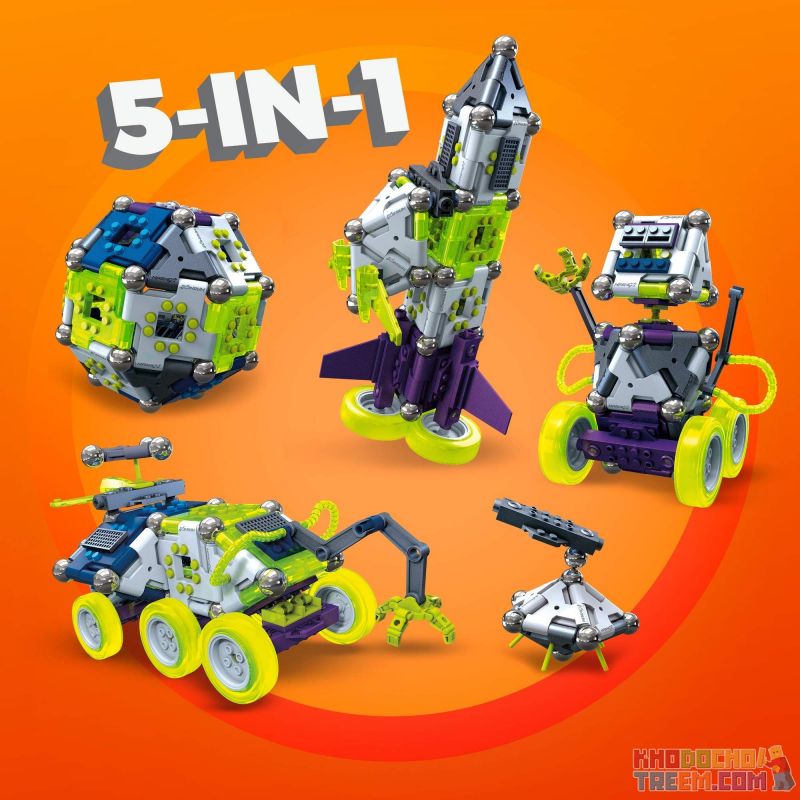 MEGA BLOKS GFF26 non  5 TRONG 1 MAG-EXPLORER bộ đồ chơi xếp lắp ráp ghép mô hình Creator 5-IN-1 MAG-EXPLORERS Sáng Tạo 138 khối