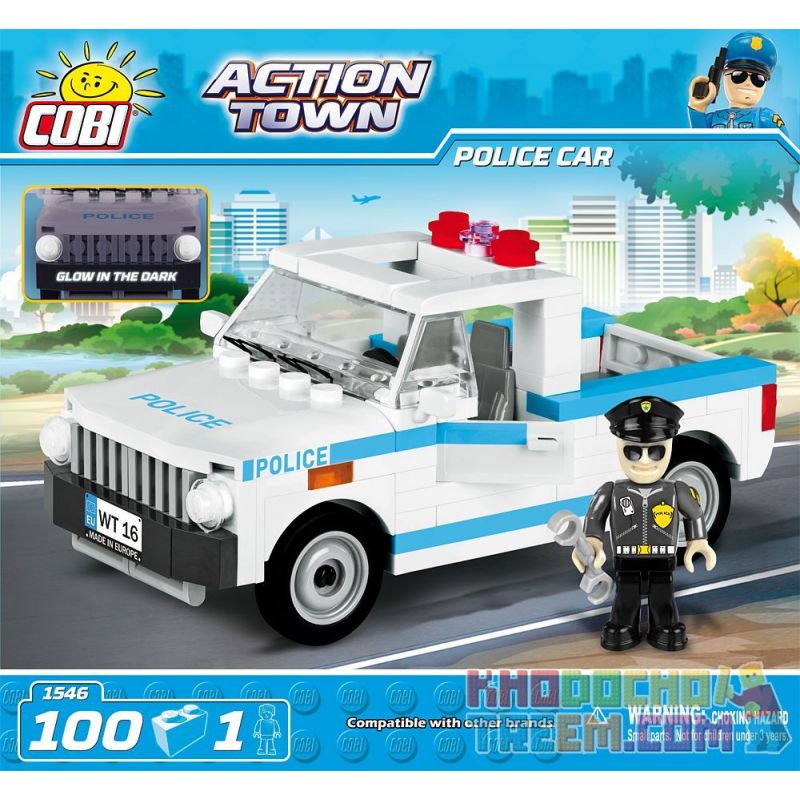 COBI 1546 non Lego XE CẢNH SÁT bộ đồ chơi xếp lắp ráp ghép mô hình City POLICE CAR Thành Phố 100 khối