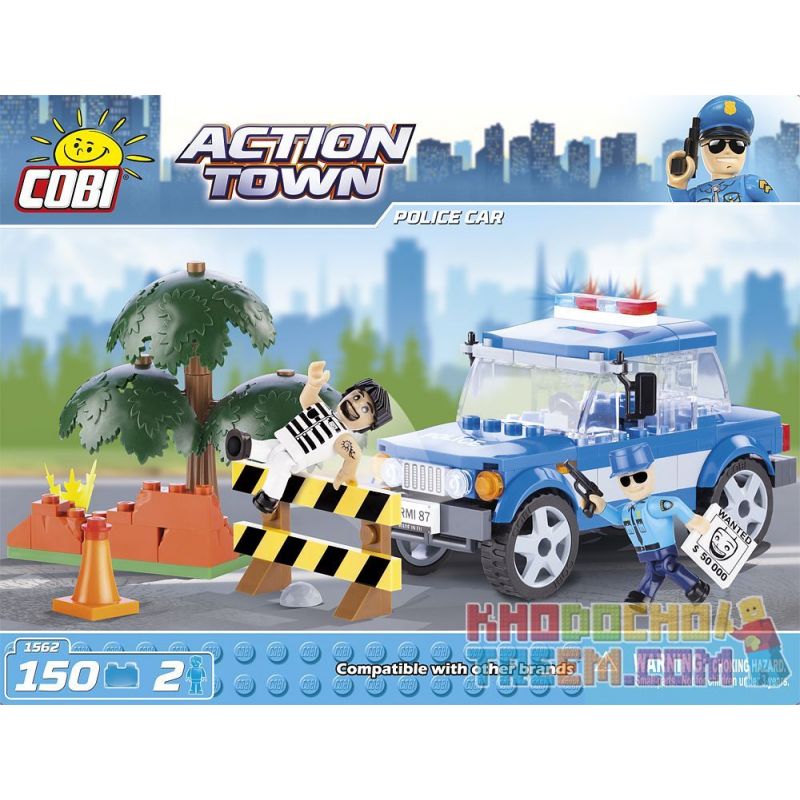 COBI 1562 non Lego XE CẢNH SÁT bộ đồ chơi xếp lắp ráp ghép mô hình City POLICE CAR Thành Phố 152 khối