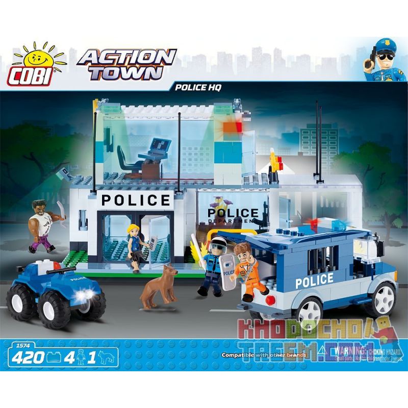 COBI 1574 Xếp hình kiểu Lego CITY Police HQ Police Headquarters Trụ Sở Cảnh Sát 420 khối COBI 1574 Xếp hình kiểu Lego CITY Police HQ Police Headquarters Trụ Sở Cảnh Sát 420 khối