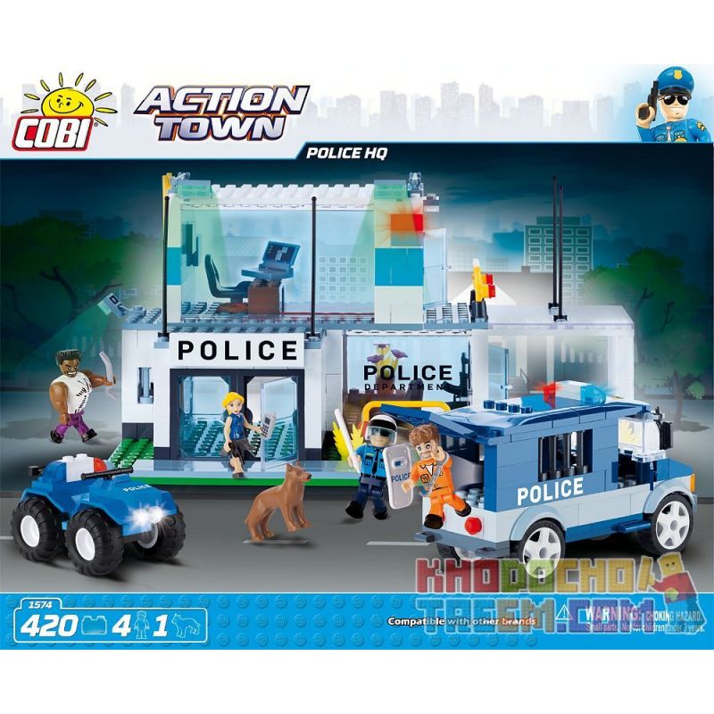 COBI 1574 non Lego TRỤ SỞ CẢNH SÁT bộ đồ chơi xếp lắp ráp ghép mô hình City POLICE HQ Thành Phố 420 khối