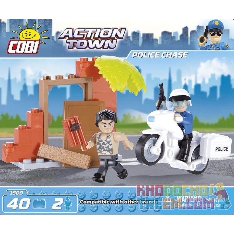 COBI 1560 Xếp hình kiểu Lego CITY Police Chase Cảnh Sat đuổi Theo 40 khối COBI 1560 Xếp hình kiểu Lego CITY Police Chase Cảnh Sat đuổi Theo 40 khối