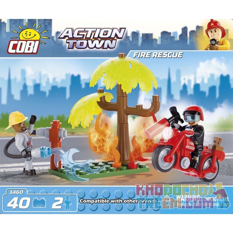 COBI 1460 non Lego CỨU HỎA bộ đồ chơi xếp lắp ráp ghép mô hình City FIRE RESCUE Thành Phố 40 khối