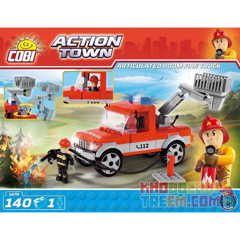COBI 1479 1479 Xếp hình kiểu Lego CITY Articulated Boom Fire Truck ...