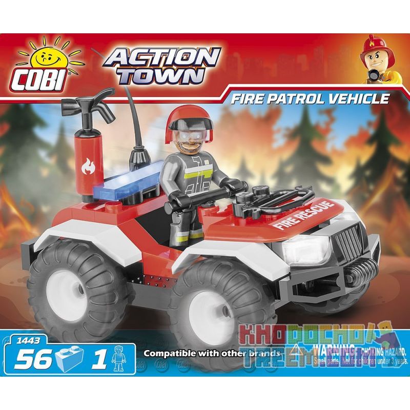 COBI 1443 Xếp hình kiểu Lego CITY Fire Patrol Vehicle Fire Patrol Car Xe Tuần Tra Cứu Hỏa 56 khối COBI 1443 Xếp hình kiểu Lego CITY Fire Patrol Vehicle Fire Patrol Car Xe Tuần Tra Cứu Hỏa 56 khối