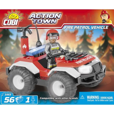 COBI 1443 non  XE TUẦN TRA CỨU HỎA bộ đồ chơi xếp lắp ráp ghép mô hình City FIRE PATROL VEHICLE Thành Phố 56 khối
