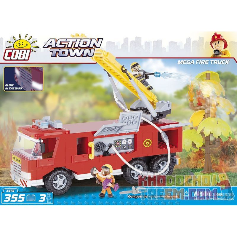 COBI 1474 Xếp hình kiểu Lego CITY Mega Fire Truck Large Fire Truck Xe Cứu Hỏa Lớn 355 khối COBI 1474 Xếp hình kiểu Lego CITY Mega Fire Truck Large Fire Truck Xe Cứu Hỏa Lớn 355 khối