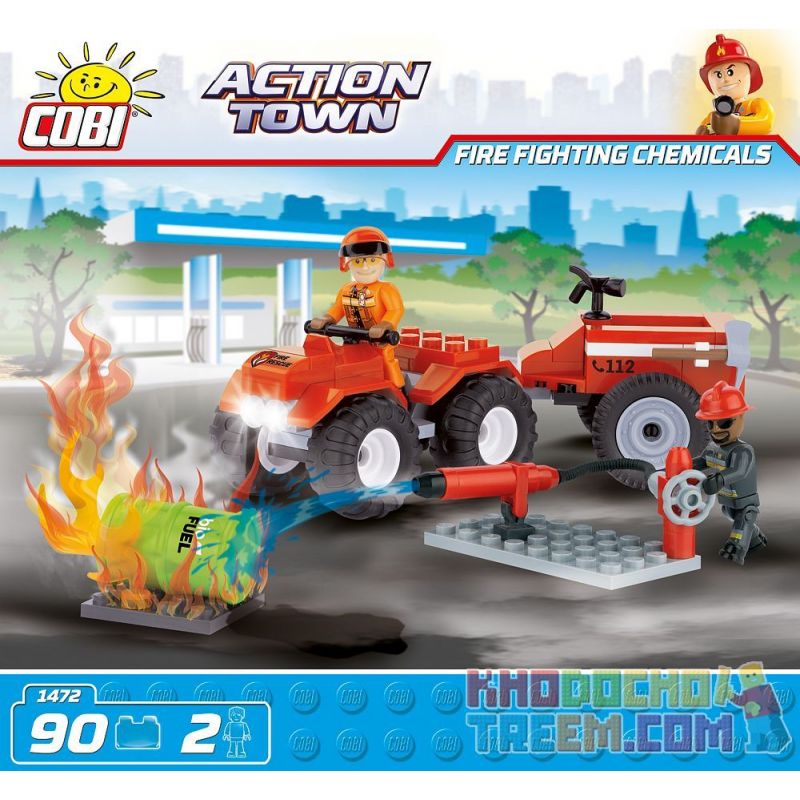 COBI 1472 non Lego CHỮA CHÁY BẰNG HÓA CHẤT bộ đồ chơi xếp lắp ráp ghép mô hình City FIRE FIGHTING CHEMICALS Thành Phố 90 khối