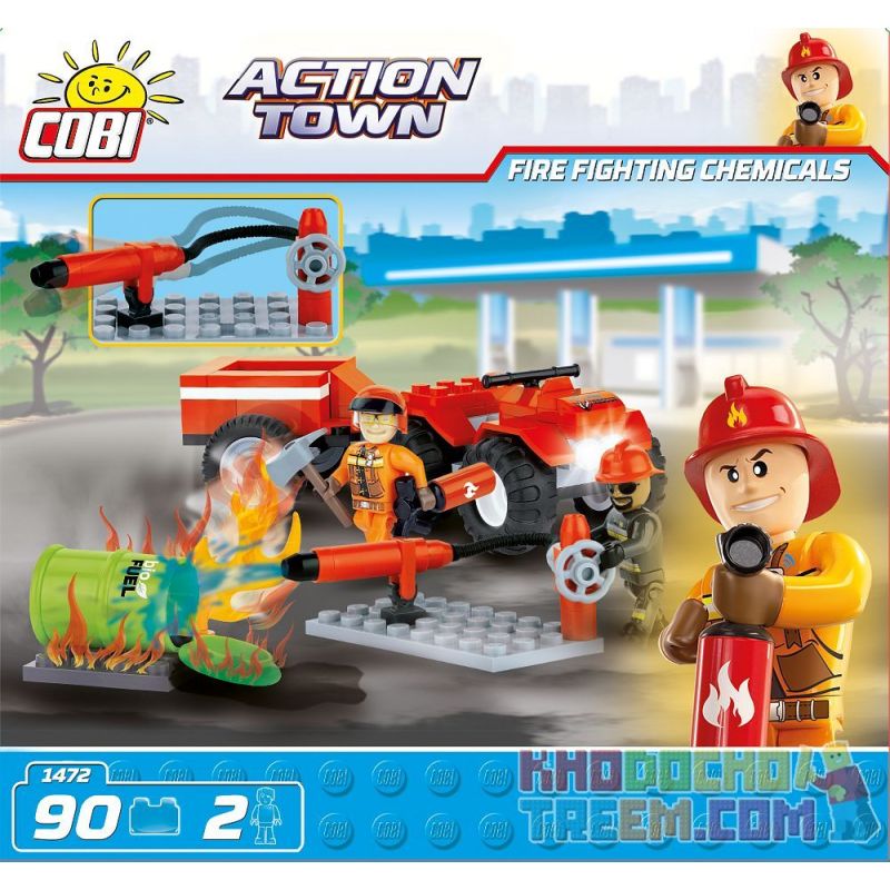 COBI 1472 non  CHỮA CHÁY BẰNG HÓA CHẤT bộ đồ chơi xếp lắp ráp ghép mô hình City FIRE FIGHTING CHEMICALS Thành Phố 90 khối