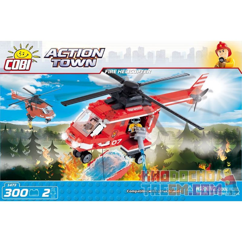 COBI 1473 Xếp hình kiểu Lego CITY Fire Helicopter Trực Thăng Cứu Hỏa 300 khối COBI 1473 Xếp hình kiểu Lego CITY Fire Helicopter Trực Thăng Cứu Hỏa 300 khối