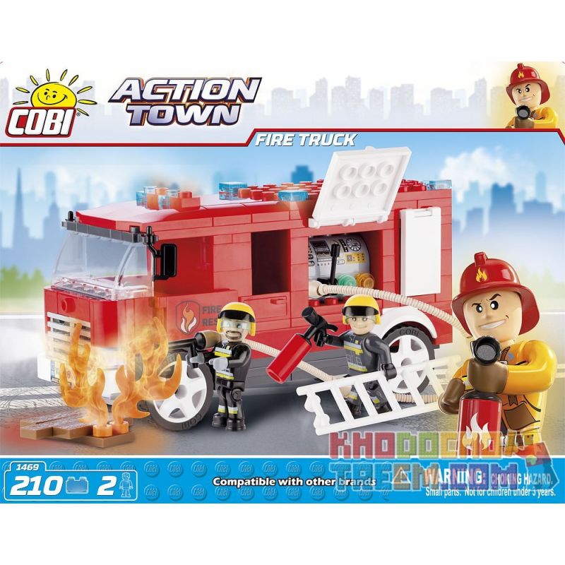 COBI 1469 non Lego XE CỨU HỎA bộ đồ chơi xếp lắp ráp ghép mô hình City FIRE TRUCK Thành Phố 210 khối