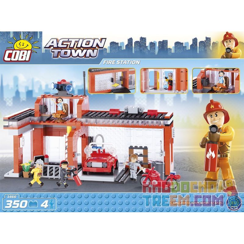 COBI 1466 non  SỞ CỨU HỎA bộ đồ chơi xếp lắp ráp ghép mô hình City FIRE STATION Thành Phố 350 khối COBI 1466 non  SỞ CỨU HỎA bộ đồ chơi xếp lắp ráp ghép mô hình City FIRE STATION Thành Phố 350 khối