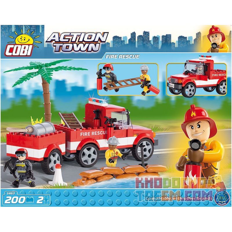 COBI 1463 non  CỨU HỎA bộ đồ chơi xếp lắp ráp ghép mô hình City FIRE RESCUE Thành Phố 200 khối COBI 1463 non  CỨU HỎA bộ đồ chơi xếp lắp ráp ghép mô hình City FIRE RESCUE Thành Phố 200 khối