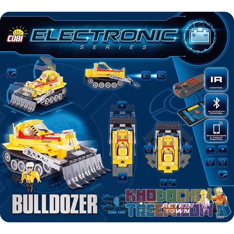 COBI 21910 non  MÁY ỦI (ĐIỀU KHIỂN TỪ XA) bộ đồ chơi xếp lắp ráp ghép mô hình BULLDOZER (R/C) 480 khối