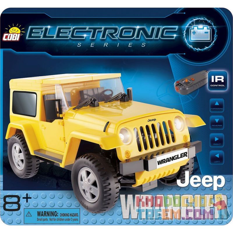 COBI 21921 non Lego JEEP WRANGLER (MÀU VÀNG ĐIỀU KHIỂN TỪ XA) bộ đồ chơi xếp lắp ráp ghép mô hình JEEP WRANGLER (YELLOW R/C) 200 khối