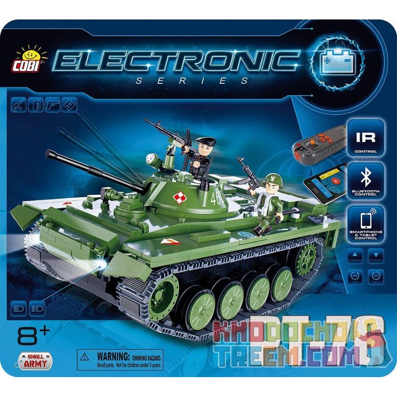 COBI 21906 non Lego XE TĂNG PT-76 (ĐIỀU KHIỂN TỪ XA) bộ đồ chơi xếp lắp ráp ghép mô hình Military Army TANK PT-76 (R/C) Quân Sự Bộ Đội