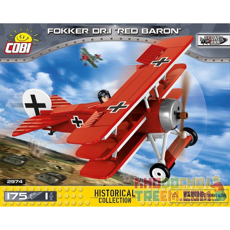COBI 2974 Xếp hình kiểu Lego MILITARY ARMY Fokker Dr.1 Red Baron Fokker Dr.I Fighter Máy Bay Chiến đấu Fokker Dr.I 175 khối COBI 2974 Xếp hình kiểu Lego MILITARY ARMY Fokker Dr.1 Red Baron Fokker Dr.I Fighter Máy Bay Chiến đấu Fokker Dr.I 175 khối