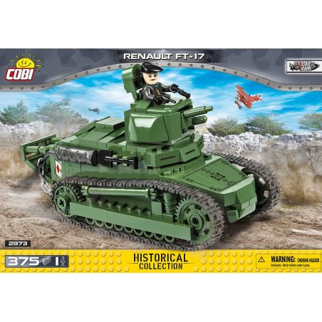 COBI 2973 non  XE TĂNG RENAULT FT-17 bộ đồ chơi xếp lắp ráp ghép mô hình Military Army Quân Sự Bộ Đội 375 khối