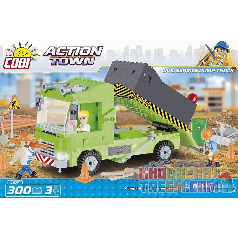 COBI 1677 Xếp hình kiểu Lego CITY Civil Service Dump Truck City Service Dump Truck Xe Ben Dịch Vụ Tp. 300 khối COBI 1677 Xếp hình kiểu Lego CITY Civil Service Dump Truck City Service Dump Truck Xe Ben Dịch Vụ Tp. 300 khối