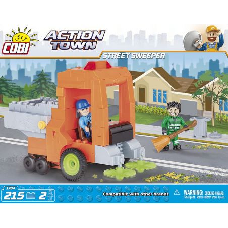 COBI 1784 non  NGƯỜI QUÉT ĐƯỜNG bộ đồ chơi xếp lắp ráp ghép mô hình City STREET SWEEPER Thành Phố 215 khối