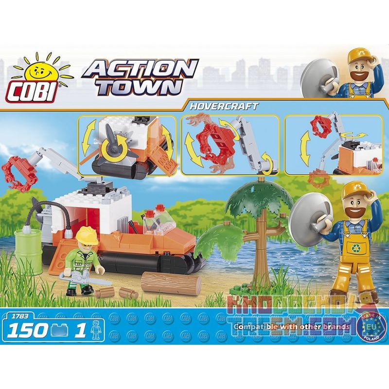 COBI 1783 non  THỦY PHI CƠ bộ đồ chơi xếp lắp ráp ghép mô hình City HOVERCRAFT Thành Phố 150 khối