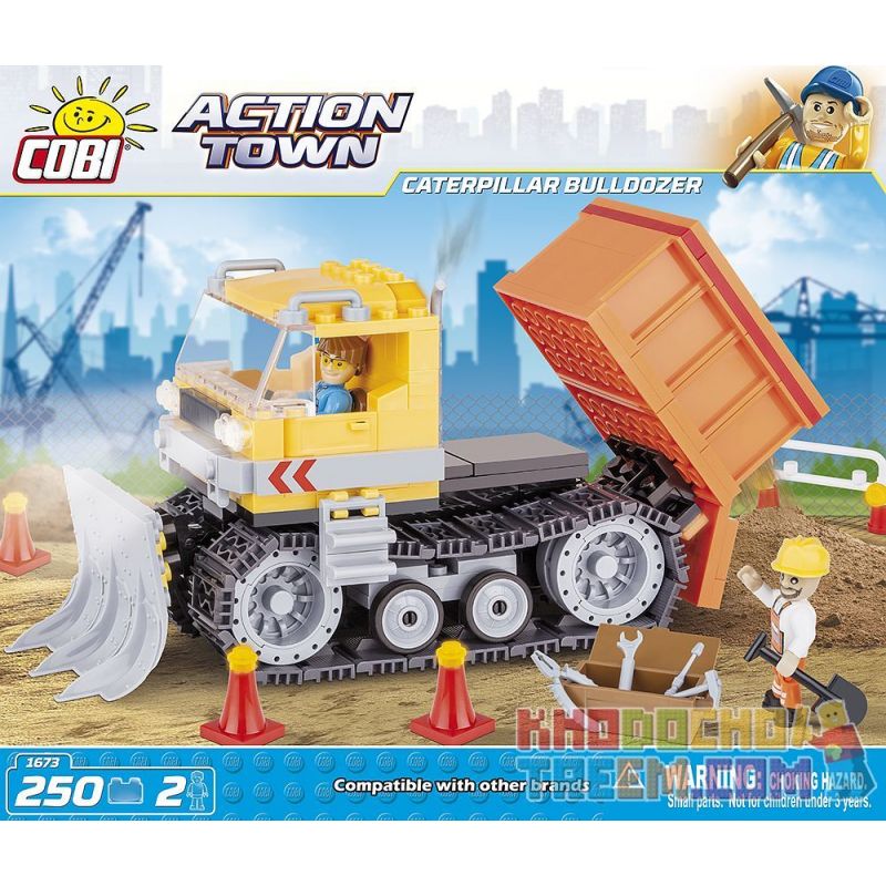 COBI 1673 Xếp hình kiểu Lego CITY Caterpillar Bulldozer Crawler Bulldozer Máy ủi Bánh Xích 250 khối COBI 1673 Xếp hình kiểu Lego CITY Caterpillar Bulldozer Crawler Bulldozer Máy ủi Bánh Xích 250 khối