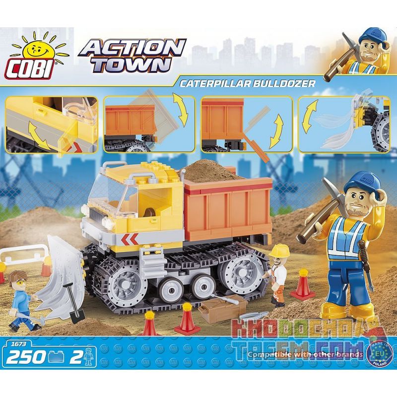 COBI 1673 non  MÁY ỦI BÁNH XÍCH bộ đồ chơi xếp lắp ráp ghép mô hình City CATERPILLAR BULLDOZER Thành Phố 250 khối COBI 1673 non  MÁY ỦI BÁNH XÍCH bộ đồ chơi xếp lắp ráp ghép mô hình City CATERPILLAR BULLDOZER Thành Phố 250 khối