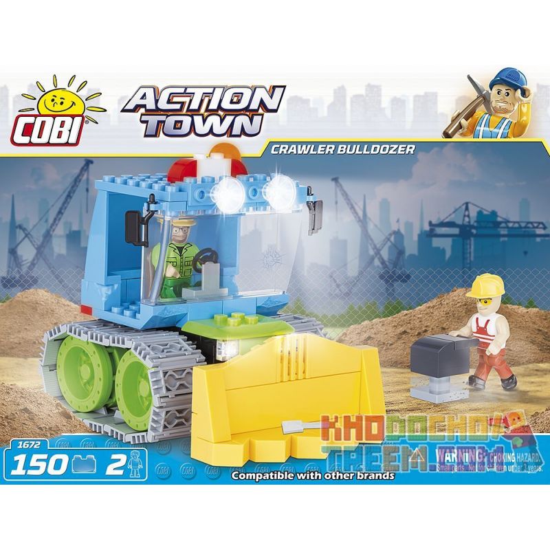 COBI 1672 Xếp hình kiểu Lego CITY Crawler Bulldozer Máy ủi Bánh Xích 150 khối COBI 1672 Xếp hình kiểu Lego CITY Crawler Bulldozer Máy ủi Bánh Xích 150 khối