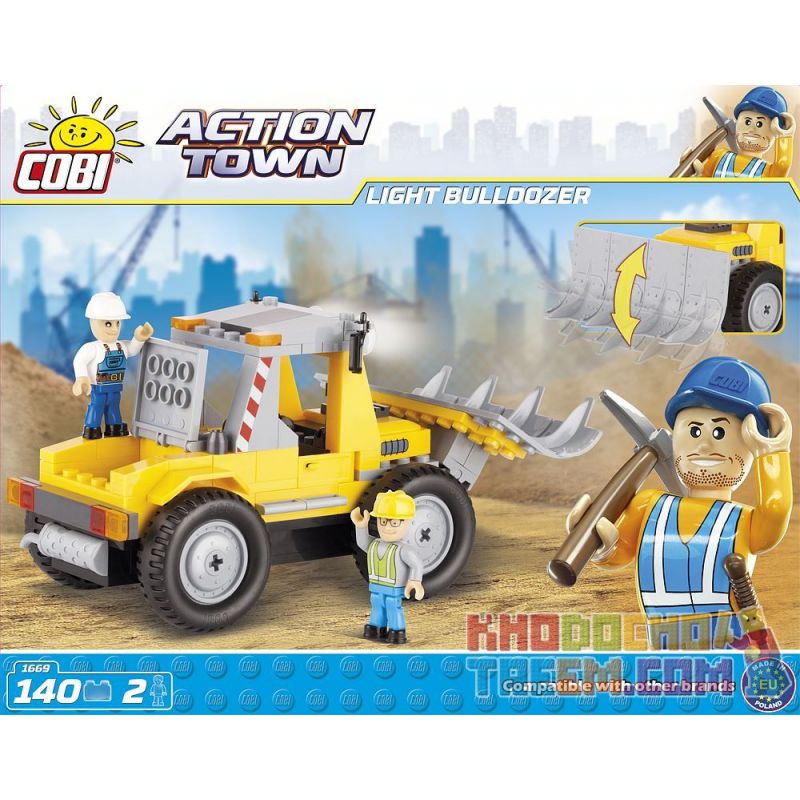 COBI 1669 non  MÁY ỦI NHẸ bộ đồ chơi xếp lắp ráp ghép mô hình Military Army LIGHT BULLDOZER Quân Sự Bộ Đội 140 khối