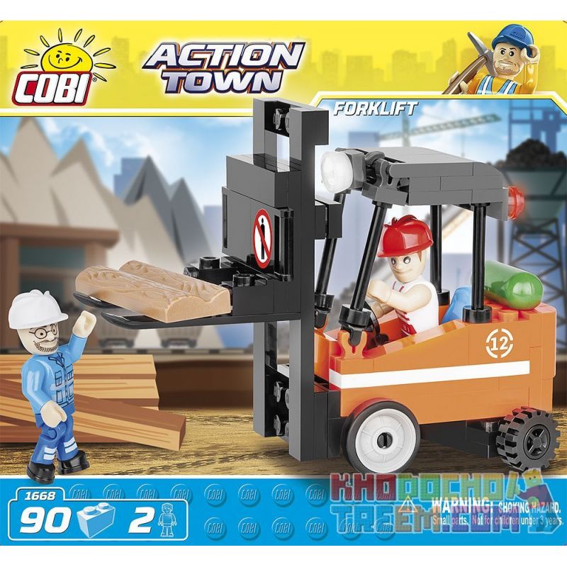 COBI 1668 Xếp hình kiểu Lego CITY Forklift V2 Xe Nâng V2 90 khối COBI 1668 Xếp hình kiểu Lego CITY Forklift V2 Xe Nâng V2 90 khối