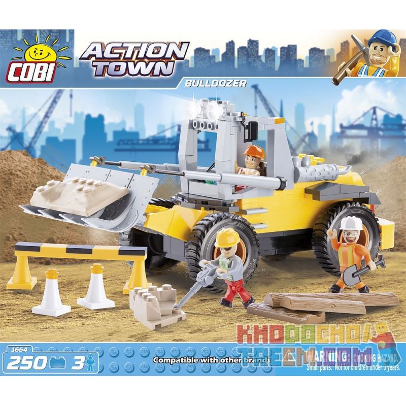 COBI 1664 Xếp hình kiểu Lego CITY Bulldozer Chiếc Xe ủi 250 khối COBI 1664 Xếp hình kiểu Lego CITY Bulldozer Chiếc Xe ủi 250 khối