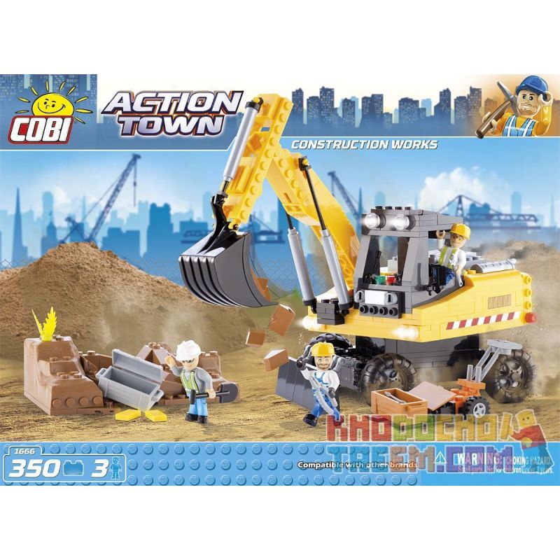 COBI 1666 Xếp hình kiểu Lego CITY Construction Works Construction Worker Công Nhân Xây Dựng 350 khối COBI 1666 Xếp hình kiểu Lego CITY Construction Works Construction Worker Công Nhân Xây Dựng 350 khối