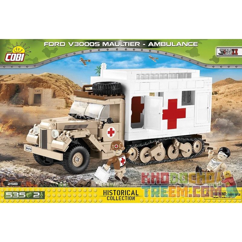 COBI 2518 Xếp hình kiểu Lego MILITARY ARMY Ford V300S Maultier - Ambulance Ford V300S Maultier-ambulance Ford V300S Maultier-xe Cứu Thương 535 khối COBI 2518 Xếp hình kiểu Lego MILITARY ARMY Ford V300S Maultier - Ambulance Ford V300S Maultier-ambulance Ford V300S Maultier-xe Cứu Thương 535 khối