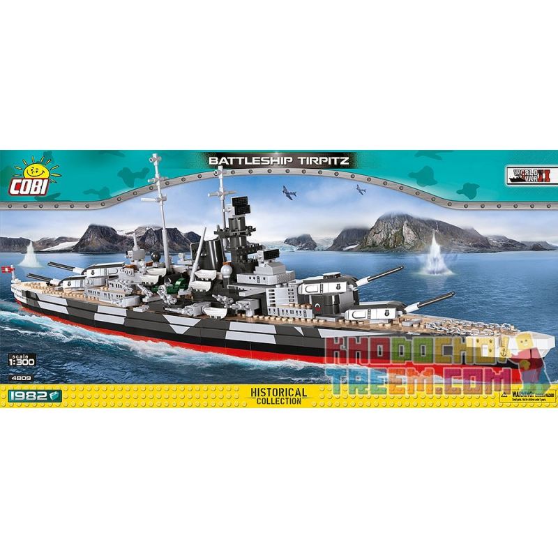 COBI 4809 Xếp hình kiểu Lego MILITARY ARMY Battleship Tirpitz Thiết Giáp Hạm Tirpitz 1982 khối COBI 4809 Xếp hình kiểu Lego MILITARY ARMY Battleship Tirpitz Thiết Giáp Hạm Tirpitz 1982 khối