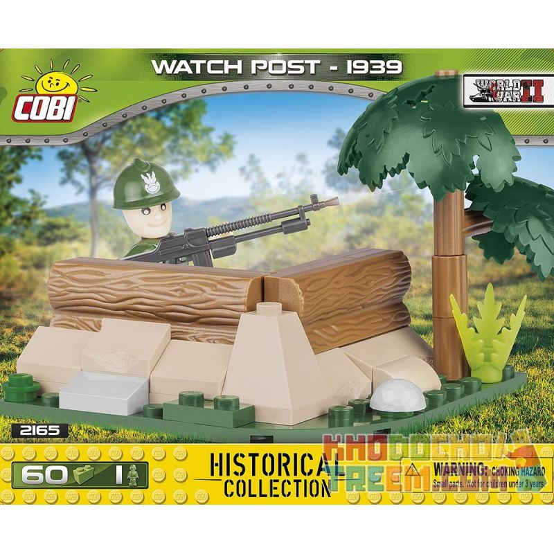 COBI 2165 non Lego TIỀN ĐỒN bộ đồ chơi xếp lắp ráp ghép mô hình Military Army WATCH POST Quân Sự Bộ Đội 60 khối