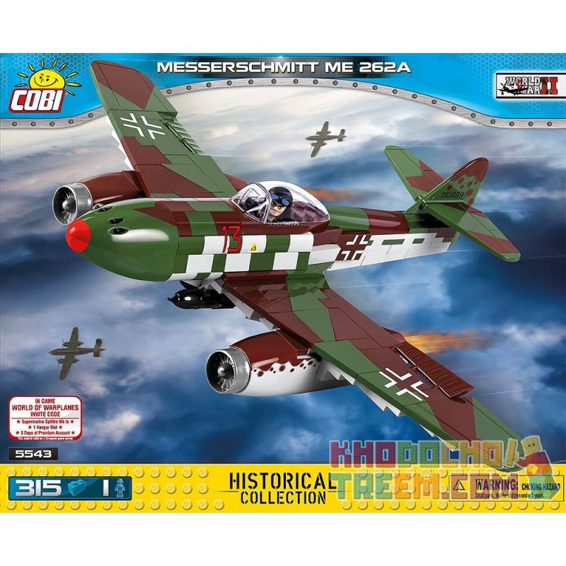 COBI 5543 Xếp hình kiểu Lego MILITARY ARMY Messerschmitt ME 262A Messerschmitt Me-262 Fighter Máy Bay Chiến đấu Messerschmitt Me-262 315 khối COBI 5543 Xếp hình kiểu Lego MILITARY ARMY Messerschmitt ME 262A Messerschmitt Me-262 Fighter Máy Bay Chiến đấu Messerschmitt Me-262 315 khối