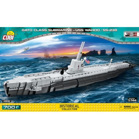 COBI 4806 non  HUNGE (USS WAHOO SS-238) bộ đồ chơi xếp lắp ráp ghép mô hình Military Army GATO CLASS SUBMARINE - USS WAHOO/SS-238 Quân Sự Bộ Đội 700 khối