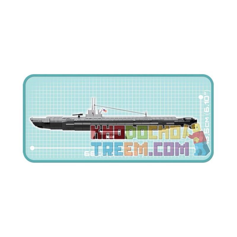 COBI 4806 non  HUNGE (USS WAHOO SS-238) bộ đồ chơi xếp lắp ráp ghép mô hình Military Army GATO CLASS SUBMARINE - USS WAHOO/SS-238 Quân Sự Bộ Đội 700 khối