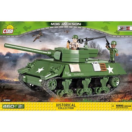 COBI 2390 non  PHÁO CHỐNG TĂNG M36 bộ đồ chơi xếp lắp ráp ghép mô hình Military Army M36 JACKSON Quân Sự Bộ Đội 460 khối
