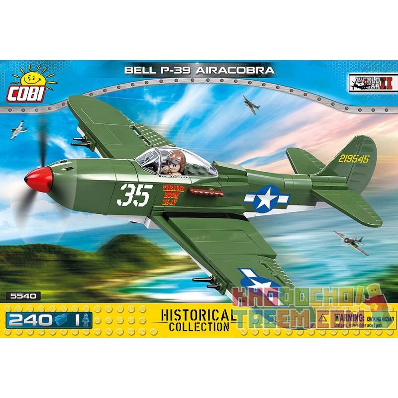 COBI 5540 non Lego COBRA TRÊN KHÔNG P-39 bộ đồ chơi xếp lắp ráp ghép mô hình Military Army BELL P-39 AIRACOBRA Quân Sự Bộ Đội 240 khối