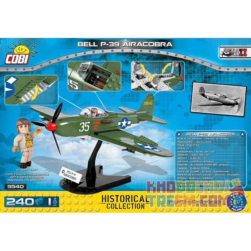 COBI 5540 non  COBRA TRÊN KHÔNG P-39 bộ đồ chơi xếp lắp ráp ghép mô hình Military Army BELL P-39 AIRACOBRA Quân Sự Bộ Đội 240 khối COBI 5540 non  COBRA TRÊN KHÔNG P-39 bộ đồ chơi xếp lắp ráp ghép mô hình Military Army BELL P-39 AIRACOBRA Quân Sự Bộ Đội 240 khối